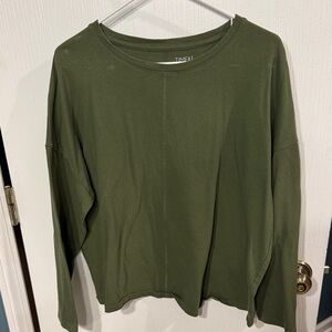 Time and Tru Olive Long Sleeve Women's Top